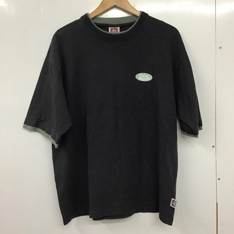 ベンデイビス BEN DAVIS Tシャツ 半袖 半袖カットソー プリントTシャツ クルーネックカットソー L ロゴ、文字 黒 / ブラック /  メンズ USED 古着 中古 10133639