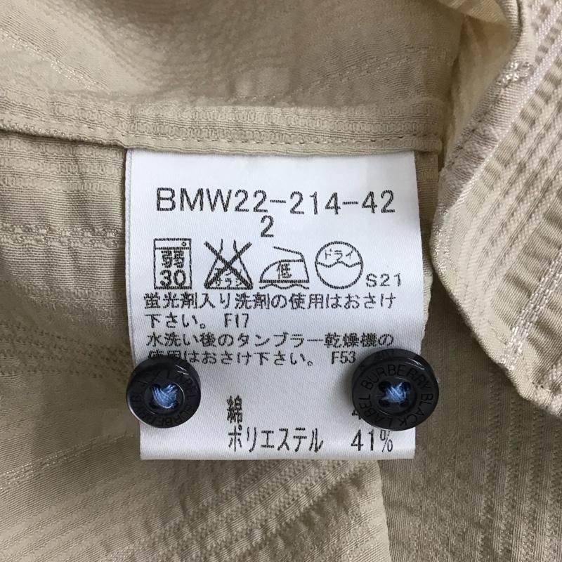 バーバリーブラックレーベル BURBERRY BLACK LABEL シャツ、ブラウス 半袖 BMW22-214-42 ワークシャツ 2 ワンポイント ベージュ / ベージュ /  メンズ USED 古着 中古 10113079