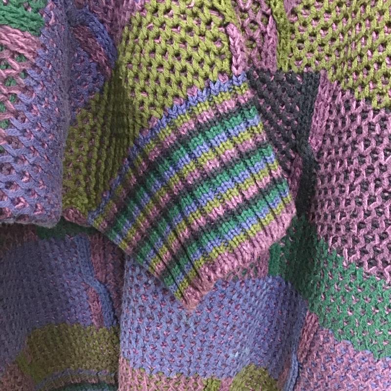 古着 USED ニット、セーター 長袖 長袖ニットカットソー クルーネック セーター M プリント マルチカラー / マルチカラー /  メンズ USED 古着 中古 10140266