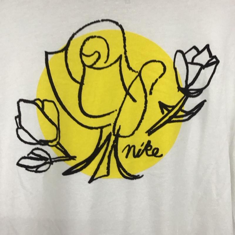 ナイキ NIKE カットソー 長袖 923451-100 フラワープリント 長袖カットソー クルーネックカットソー XL プリント 白 / ホワイト /  メンズ USED 古着 中古 10136165