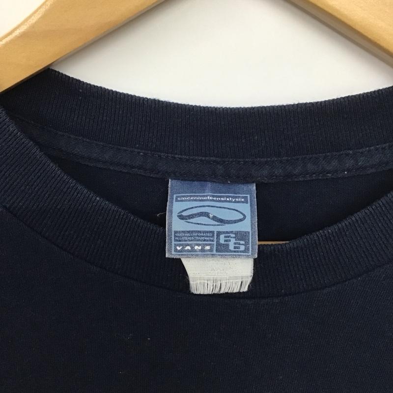 バンズ VANS Tシャツ 半袖 半袖カットソー プリントTシャツ クルーネックカットソー ロゴ、文字 紺 / ネイビー /  メンズ USED 古着 中古 10140144