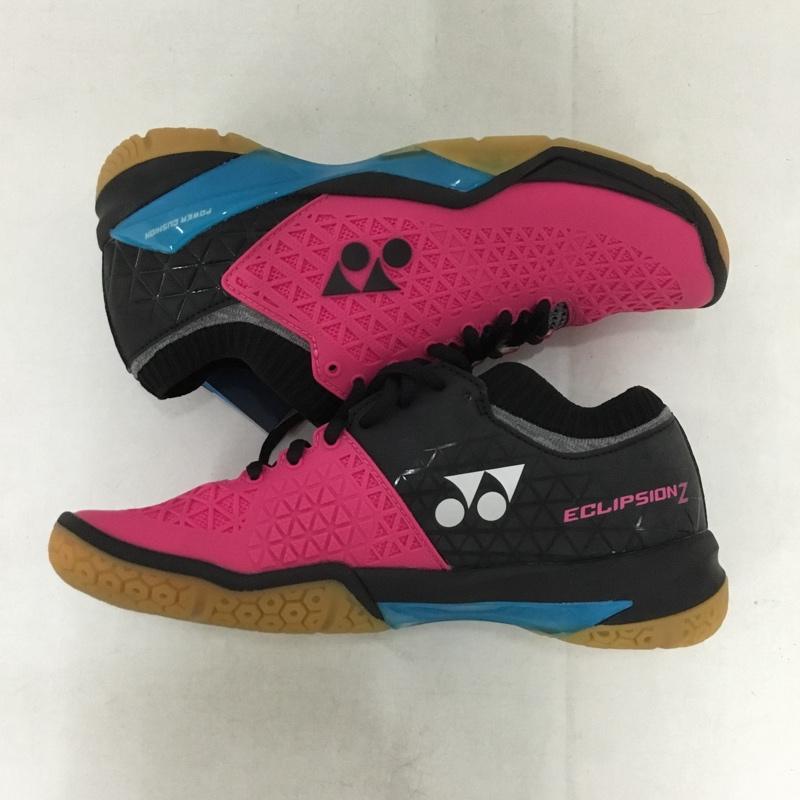 ヨネックス YONEX スニーカー スニーカー バドミントン シューズ パワークッション エクリプションZ 24.5cm 24.5cm ロゴ、文字 黒 / ブラック / X 桃 / ピンク / X 青 / ブルー /  レディース USED 古着 中古 10142461