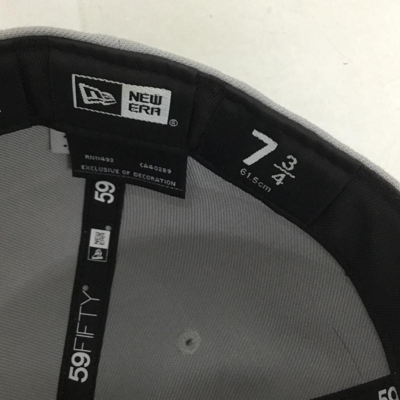 ニューエラ NEW ERA 帽子 キャップ NY ニューヨークヤンキース 59FIFTY 61.5cm ロゴ、文字 灰 / グレー /  メンズ USED 古着 中古 10140496