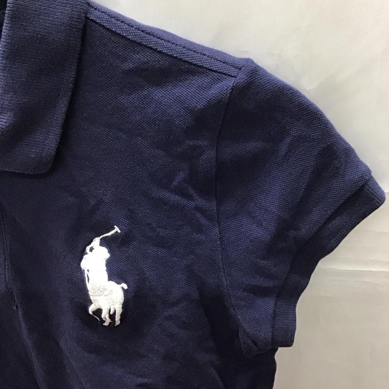 ラルフローレン RALPHLAUREN ポロシャツ 半袖 半袖ポロシャツ カラーシャツ 半袖カットソー XL ロゴ、文字 紺 / ネイビー /  ボーイズ USED 古着 中古 10116930