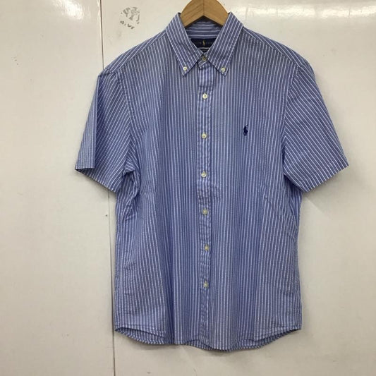 ラルフローレン RALPHLAUREN シャツ、ブラウス 半袖 半袖シャツ ストライプシャツ ボタンダウンシャツ M ストライプ 白 / ホワイト / X 青 / ブルー /  メンズ USED 古着 中古 10129884