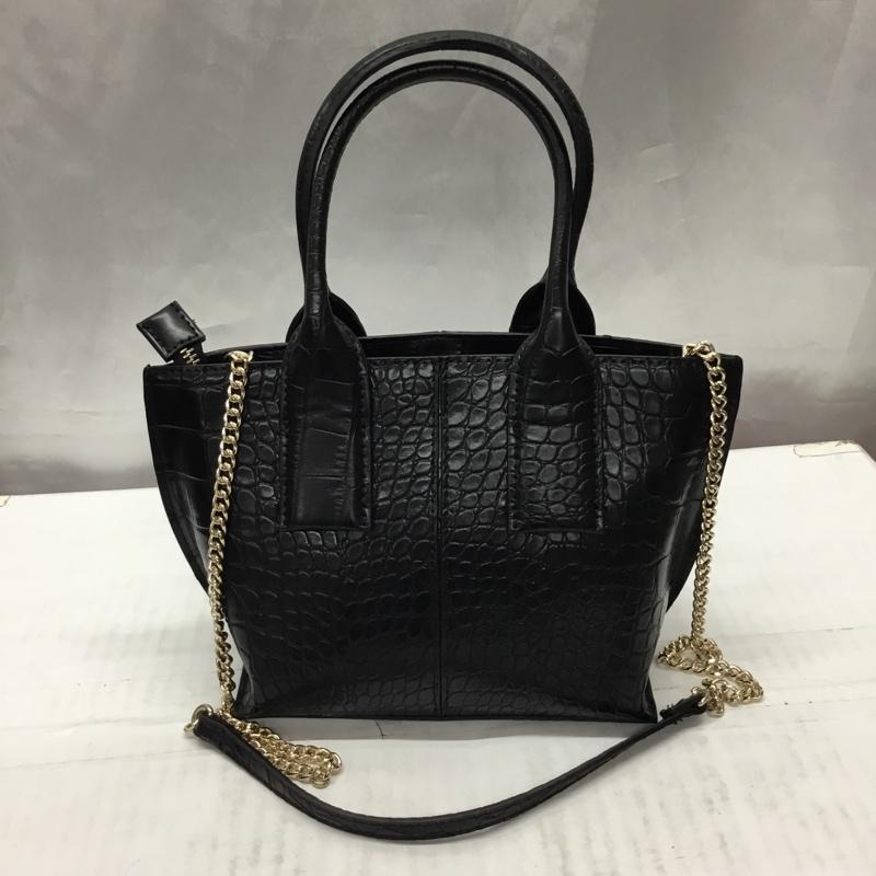 ザラ ZARA ハンドバッグ ハンドバッグ 6323 810 040 ショルダー 2WAY クロコダイル調 タグ付き  黒 / ブラック /  レディース USED 古着 中古 10110518