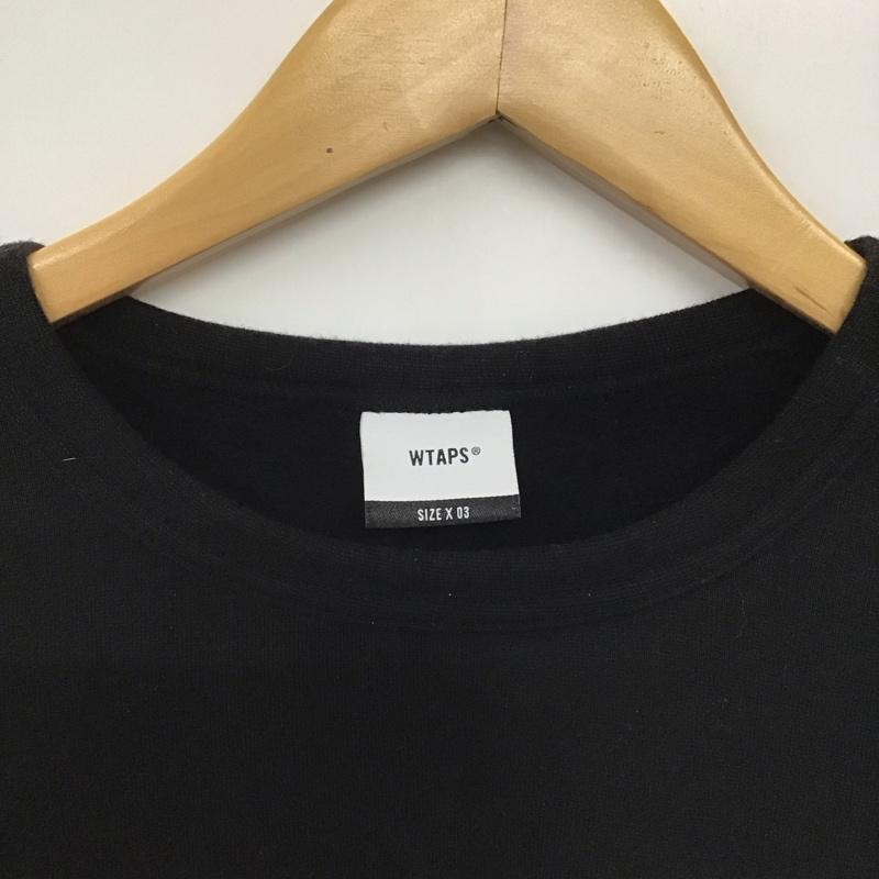 ダブルタップス WTAPS トレーナー 長袖 長袖トレーナー スウェット クルーネック プルオーバー 3 ロゴ、文字 黒 / ブラック /  メンズ USED 古着 中古 10142891