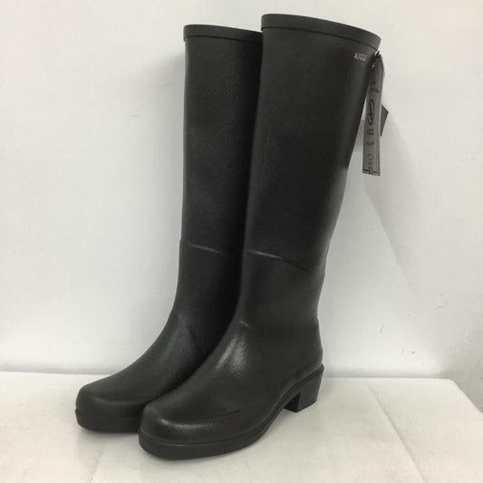 エーグル AIGLE 長靴、レインシューズ 長靴、レインシューズ ZZF8408 ミスジュリエットA ラバーブーツ 35 ロゴ、文字 黒 / ブラック /  レディース USED 古着 中古 10135769