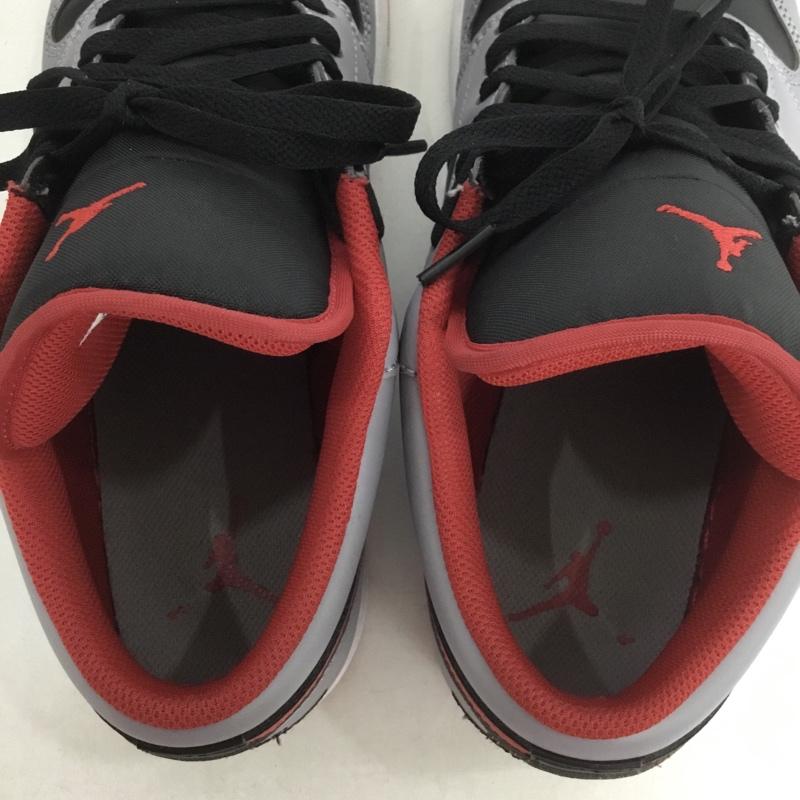 ナイキ NIKE スニーカー スニーカー 553558-060 AIR JORDAN 1 LOW 28cm 箱有 28.0cm ロゴ、文字 黒 / ブラック / X 灰 / グレー / X 赤 / レッド /  メンズ USED 古着 中古 10139934