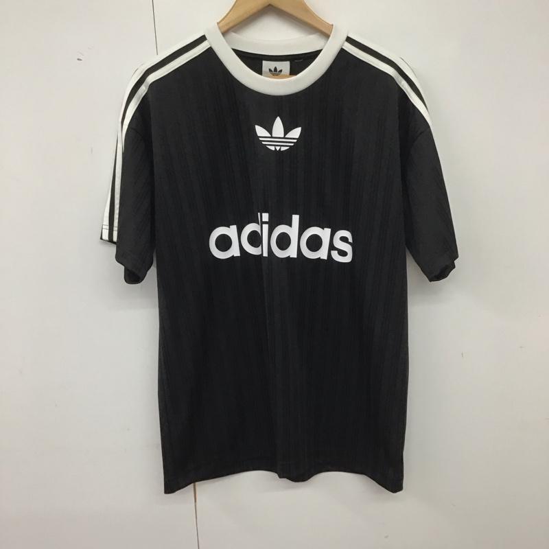 アディダス adidas Tシャツ 半袖 半袖カットソー プリントTシャツ クルーネックカットソー スポーツウェア ロゴ、文字 黒 / ブラック /  メンズ USED 古着 中古 10140131