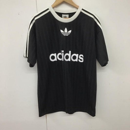 アディダス adidas Tシャツ 半袖 半袖カットソー プリントTシャツ クルーネックカットソー スポーツウェア ロゴ、文字 黒 / ブラック /  メンズ USED 古着 中古 10140131