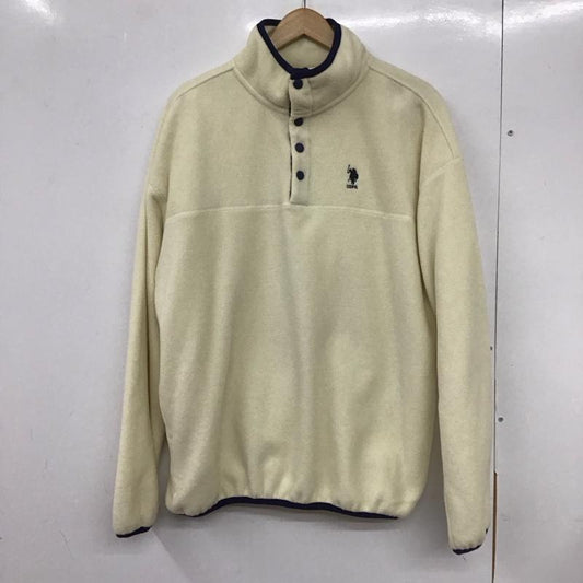 ユーエスポロアッスン U.S.POLO ASSN. ジャケット、上着 ジャケット、ブレザー フリースジャケット プルオーバーパーカー スタンドネック M ロゴ、文字 白 / ホワイト /  メンズ USED 古着 中古 10132277
