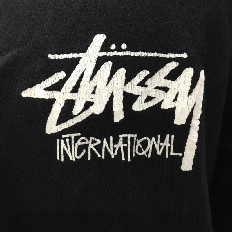 ステューシー STUSSY カットソー 長袖 長袖カットソー クルーネックカットソー ロングスリーブカットソー プリントTシャツ L ロゴ、文字 黒 / ブラック /  メンズ USED 古着 中古 10114146