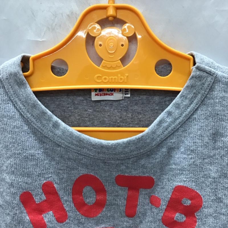 ミキハウス MIKIHOUSE Tシャツ 長袖 110cm 無地 X プリント 灰 / グレー /  ボーイズ USED 古着 中古 10116791