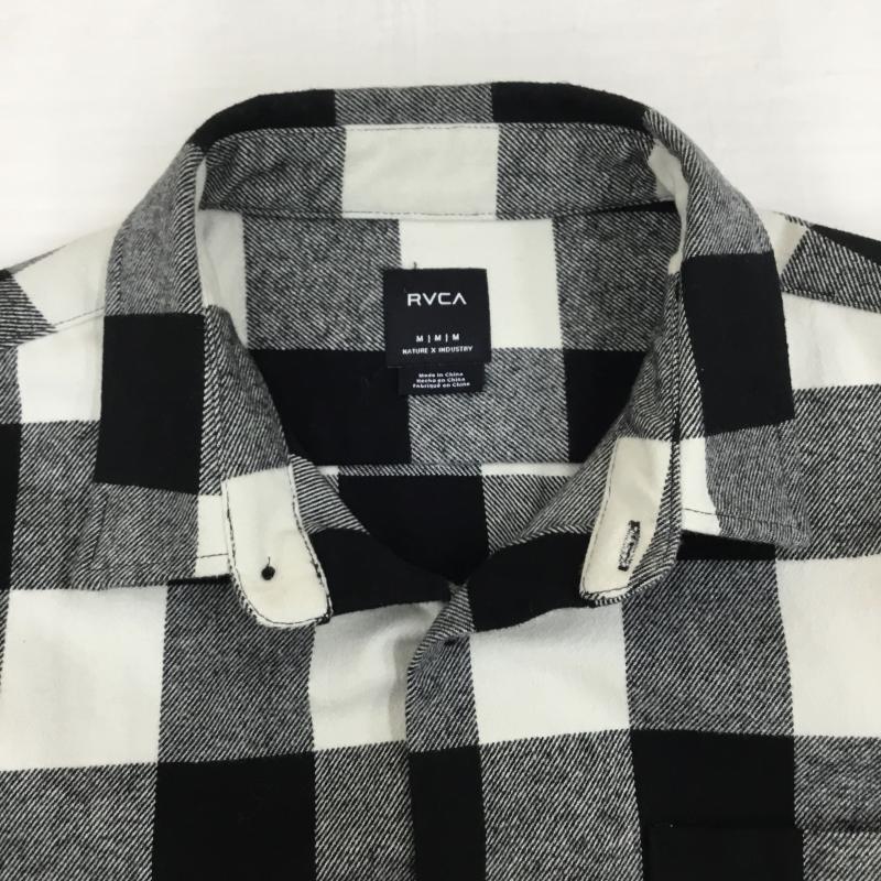 ルーカ RVCA シャツ、ブラウス 長袖 BA042-106 M チェック 黒 / ブラック / X 白 / ホワイト /  メンズ USED 古着 中古 10143952
