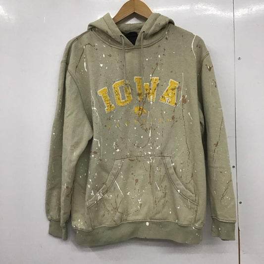 古着 USED パーカー 長袖 長袖パーカー プルオーバーパーカー スウェット 古着 M ロゴ、文字 X ダメージ加工 ベージュ / ベージュ /  メンズ USED 古着 中古 10147975