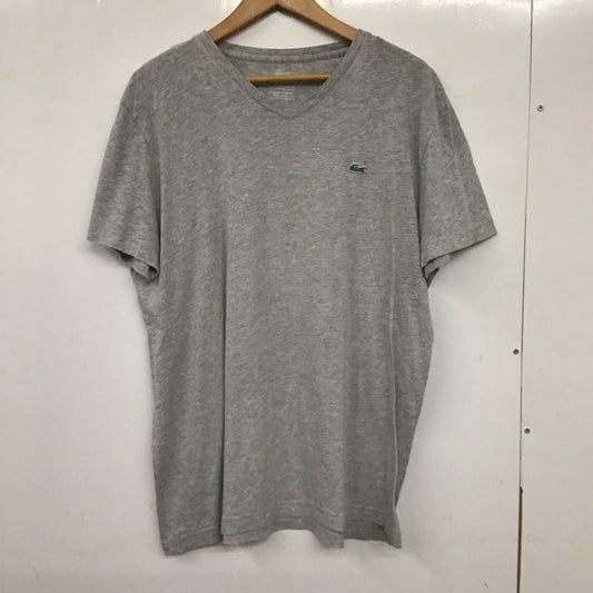 ラコステ LACOSTE Tシャツ 半袖 半袖カットソー プリントTシャツ Vネックカットソー 6 ロゴ、文字 灰 / グレー /  メンズ USED 古着 中古 10138749