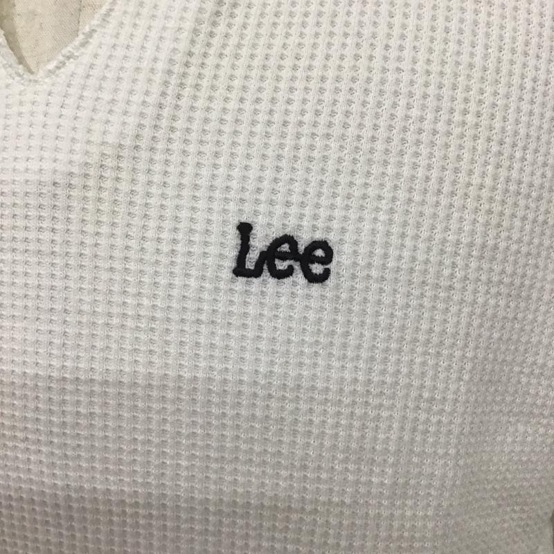 リー Lee カットソー 長袖 X11-01910 キーネック ワッフル サーマル L ロゴ、文字 白 / ホワイト /  メンズ USED 古着 中古 10122954