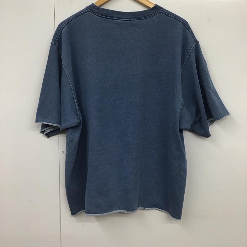 チャンピオン Champion カットソー 半袖 c3-b011 ショートスリーブスウェットシャツ クルーネックカットソー L ロゴ、文字 インディゴ / インディゴ /  メンズ USED 古着 中古 10131244