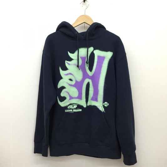 ハフ HUF パーカー 長袖 HEAT WAVE HOODIE PF00648 M プリント 紺 / ネイビー / X 薄緑 / ライトグリーン / X 紫 / パープル /  メンズ USED 古着 中古 10136979