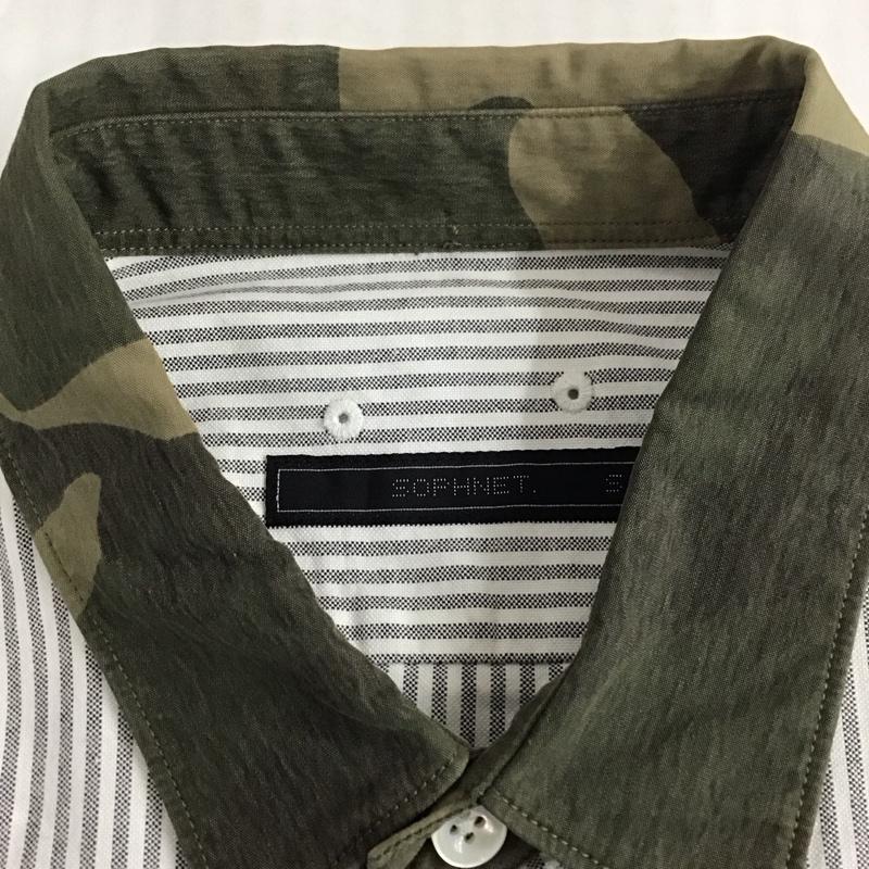 ソフネット SOPHNET. シャツ、ブラウス 長袖 長袖シャツ カラーシャツ 長袖カットソー ストライプシャツ S ストライプ 白 / ホワイト / X 灰 / グレー /  メンズ USED 古着 中古 10111741