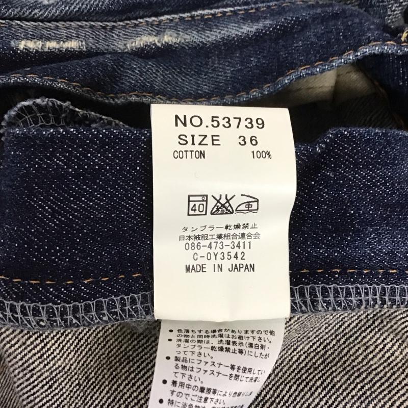 エターナル ETERNAL パンツ デニム、ジーンズ 53739 リメイクストレート5ポケットパンツ デニムパンツ ダメージ加工 36 無地 インディゴ / インディゴ /  メンズ USED 古着 中古 10108633