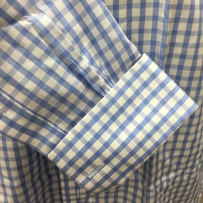 ブルックスブラザーズ BROOKS BROTHERS シャツ、ブラウス 長袖 チェック 白 / ホワイト / X 水色 / ライトブルー /  メンズ USED 古着 中古 10112783