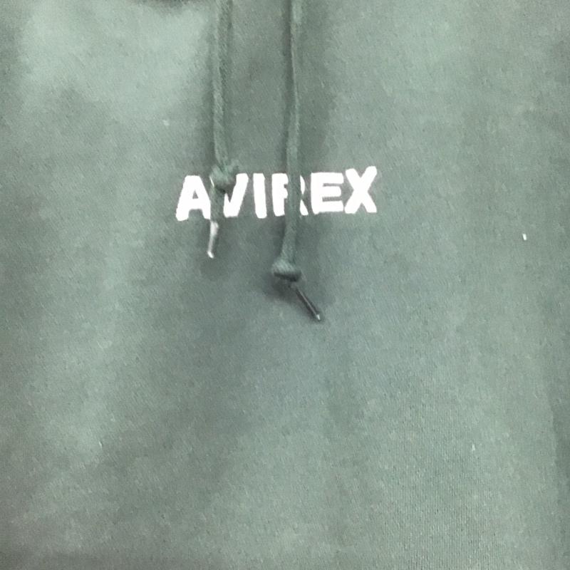アヴィレックス AVIREX パーカー 長袖 長袖パーカー プルオーバーパーカー スウェット L ロゴ、文字 緑 / グリーン /  メンズ USED 古着 中古 10143394