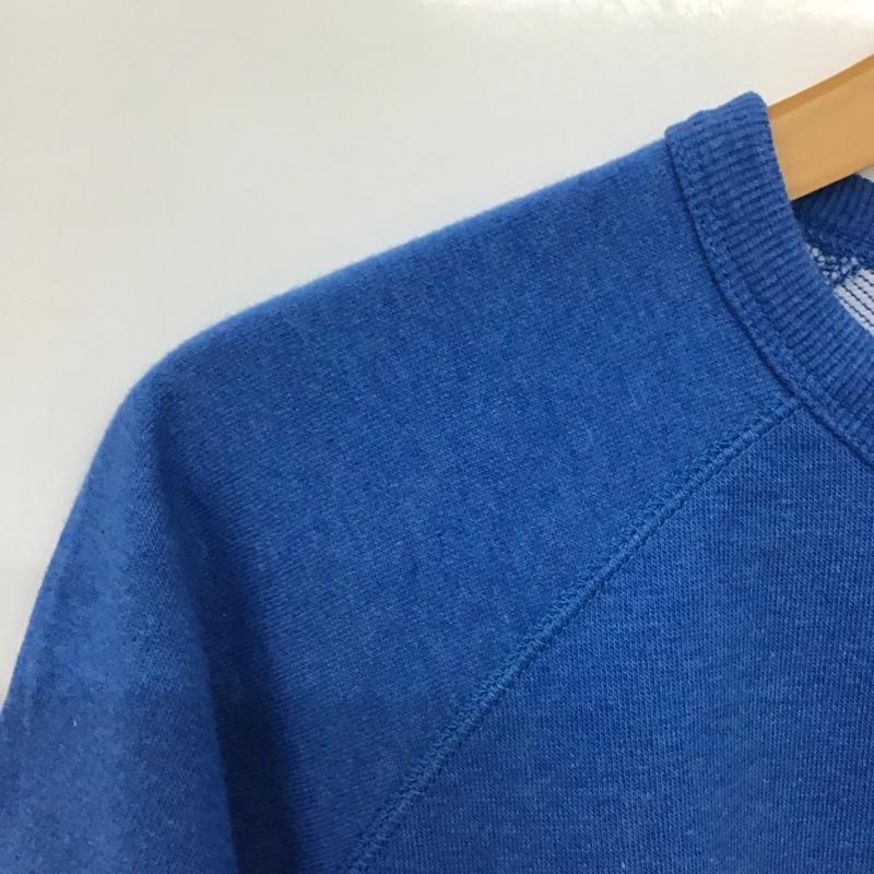 ニコアンド niko and... トレーナー 半袖 無地 X 刺繍 青 / ブルー /  レディース USED 古着 中古 10140699