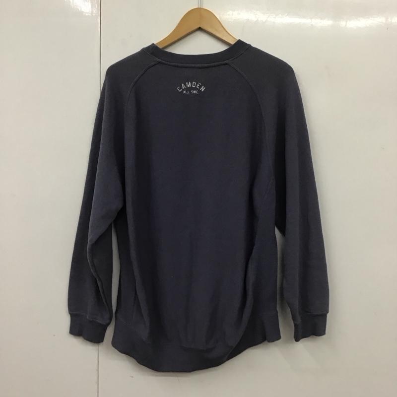 ニコアンド niko and... トレーナー 長袖 長袖トレーナー スウェット クルーネック プルオーバー L ロゴ、文字 紺 / ネイビー /  メンズ USED 古着 中古 10130644