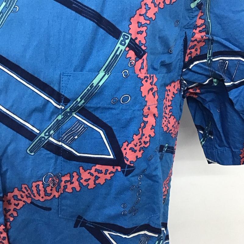 古着 USED シャツ、ブラウス 半袖 半袖シャツ プリントシャツ ポケットシャツ S プリント 青 / ブルー /  メンズ USED 古着 中古 10125766