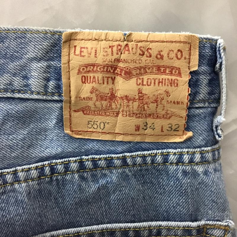 リーバイス Levi s パンツ デニム、ジーンズ 550 W34 L32 リラックスフィット 34インチ 無地 青 / ブルー /  メンズ USED 古着 中古 10111390