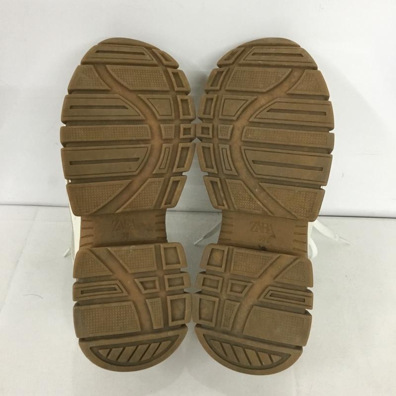 ザラ ZARA スニーカー スニーカー 7418 001 001 チャンキースニーカー EU38 無地 白 / ホワイト / X グレージュ / グレージュ /  レディース USED 古着 中古 10144319