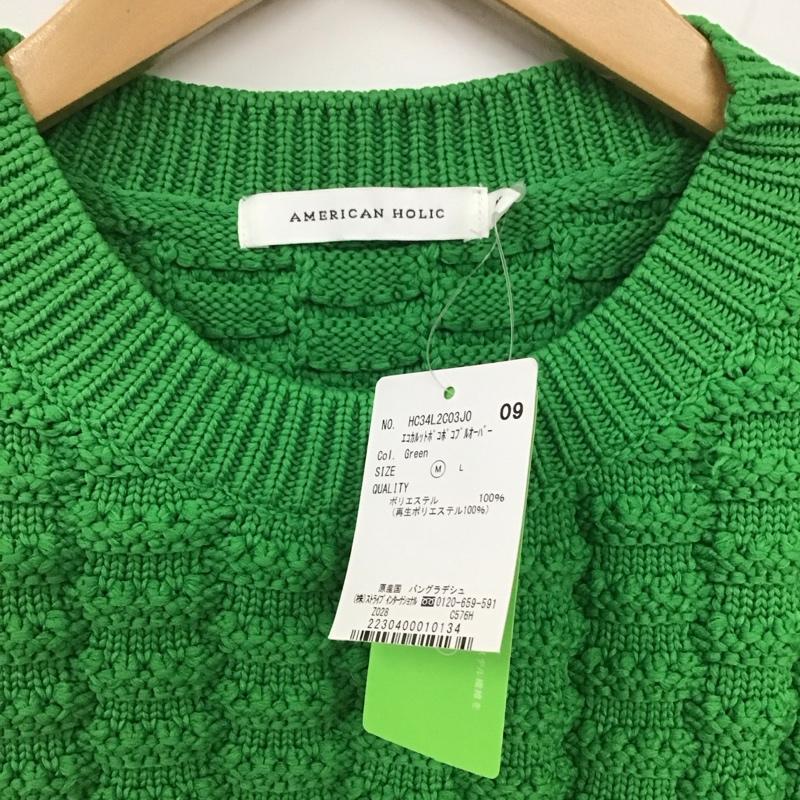 アメリカンホリック AMERICAN HOLIC ニット、セーター 長袖 HC34L2C03J0 エコカルットポコポコプルオーバー M 無地 緑 / グリーン /  レディース USED 古着 中古 10131567