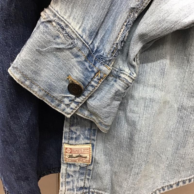 古着 USED シャツ、ブラウス 長袖 長袖シャツ デニムシャツ カジュアルシャツ カラーシャツ L 無地 インディゴ / インディゴ /  メンズ USED 古着 中古 10117453