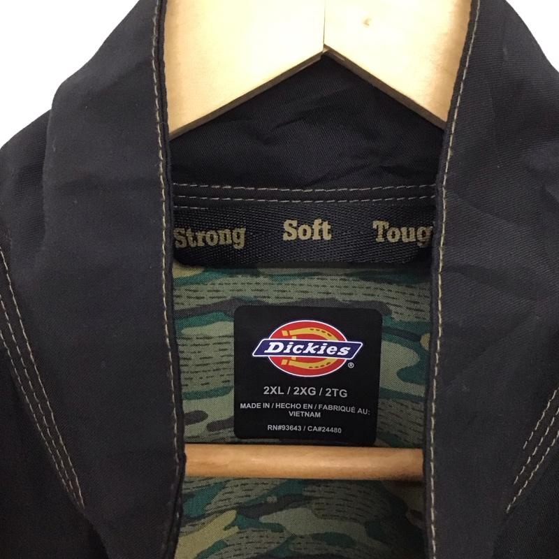ディッキーズ Dickies ジャケット、上着 ジャケット、ブレザー ジップアップジャケット アウター スタンドカラー XXL 無地 黒 / ブラック /  メンズ USED 古着 中古 10135776