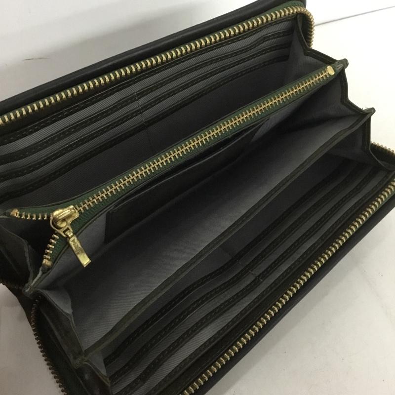 ノーティアム NAUGHTIAM 財布 長財布 ラウンドファスナー レザー ロゴ、文字 黒 / ブラック /  メンズ USED 古着 中古 10143927