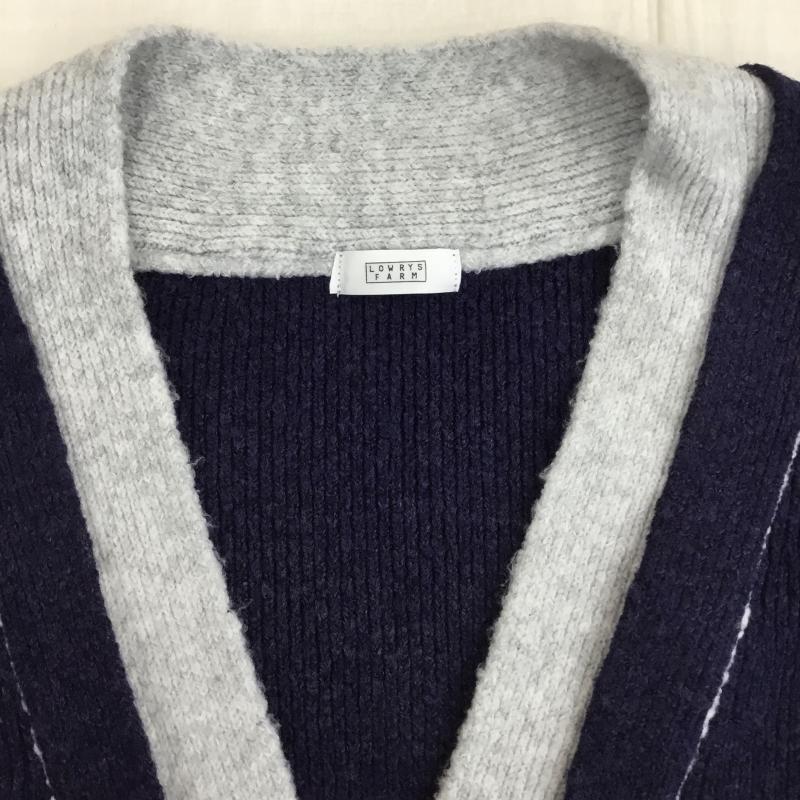 ローリーズファーム LOWRYS FARM カーディガン 長袖 LF624007CH FREE 無地 灰 / グレー / X 紺 / ネイビー /  レディース USED 古着 中古 10142527