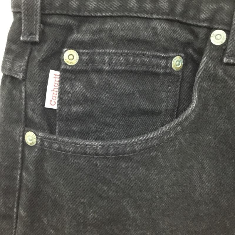 カーハート Carhartt パンツ デニム、ジーンズ デニムパンツ ストレートパンツ ワイドパンツ カジュアルパンツ 36 無地 黒 / ブラック /  メンズ USED 古着 中古 10110019