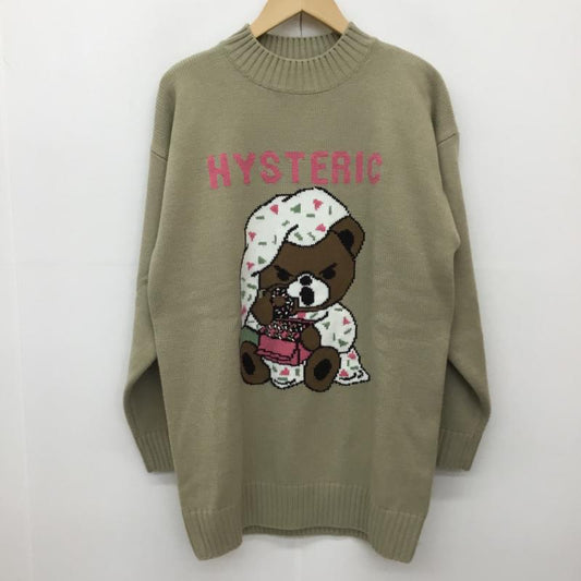 ヒステリックグラマー HYSTERIC GLAMOUR ニット、セーター 長袖 ヒスベア FREE キャラクター ベージュ / ベージュ /  レディース USED 古着 中古 10136537