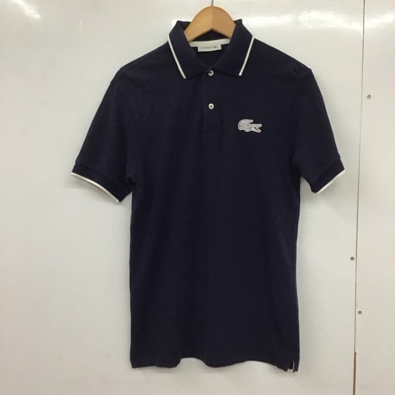ラコステ LACOSTE ポロシャツ 半袖 半袖ポロシャツ 半袖カットソー カラーシャツ 3 ロゴ、文字 紺 / ネイビー /  メンズ USED 古着 中古 10132236