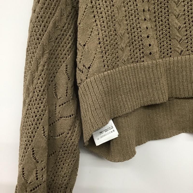 ムルーア MURUA ニット、セーター 長袖 012122602001 ショートシアーニット Vネック FREE 無地 茶 / ブラウン /  レディース USED 古着 中古 10142010