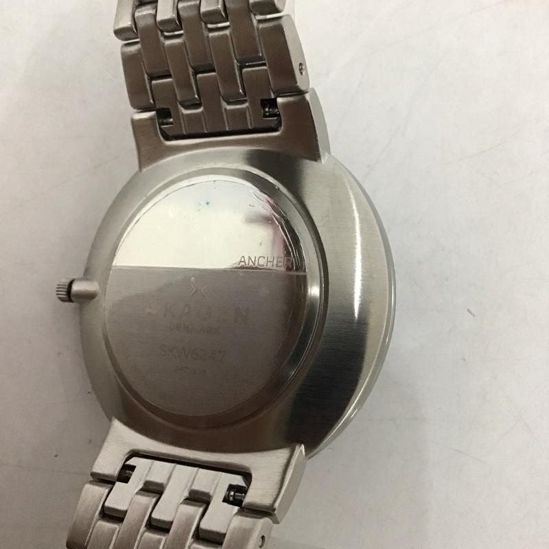 スカーゲン SKAGEN 腕時計 アナログ（クォーツ式） SKW6247 箱有 ロゴ、文字 銀 / シルバー / X 黒 / ブラック /  メンズ USED 古着 中古 10134354