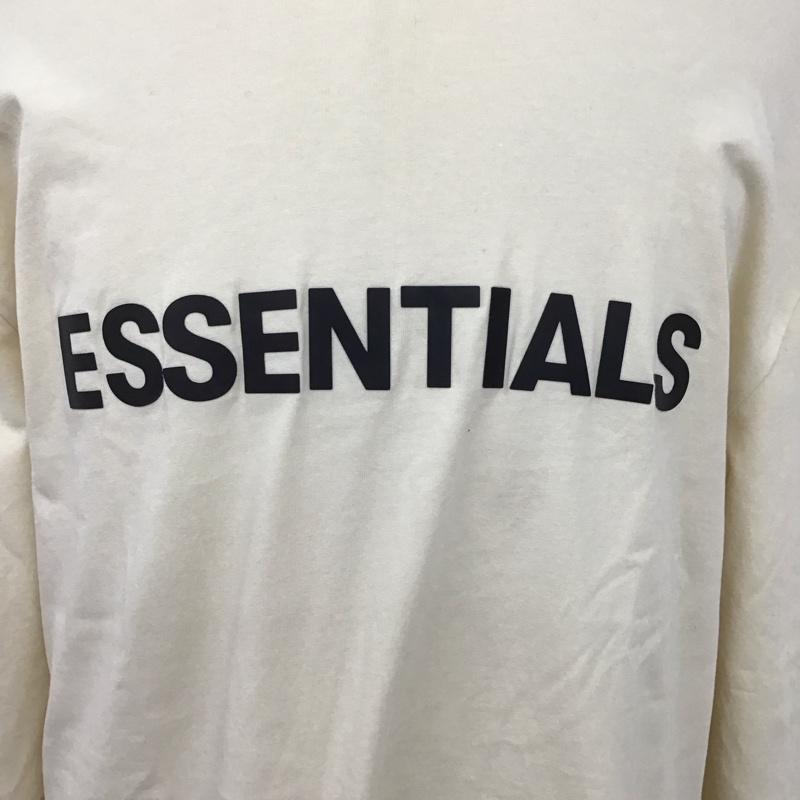 エッセンシャルズ ESSENTIALS カットソー 長袖 長袖カットソー クルーネックカットソー プリントカットソー M ロゴ、文字 アイボリー / アイボリー /  メンズ USED 古着 中古 10125920