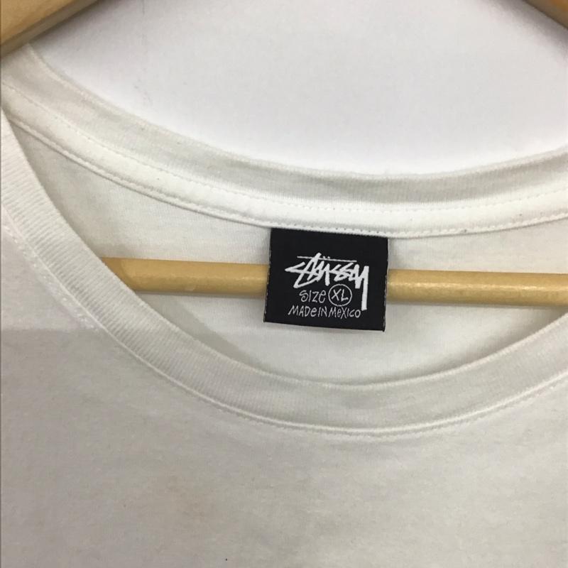 ステューシー STUSSY Tシャツ 半袖 半袖カットソー プリントTシャツ クルーネックカットソー XL ロゴ、文字 白 / ホワイト /  メンズ USED 古着 中古 10136248