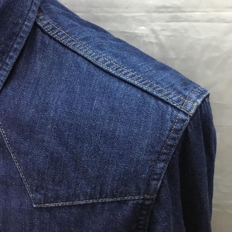 ブルーブルー BLUE BLUE シャツ、ブラウス 長袖 長袖シャツ カラーシャツ ポケットシャツ 長袖カットソー デニムシャツ 0 無地 インディゴ / インディゴ /  メンズ USED 古着 中古 10120082