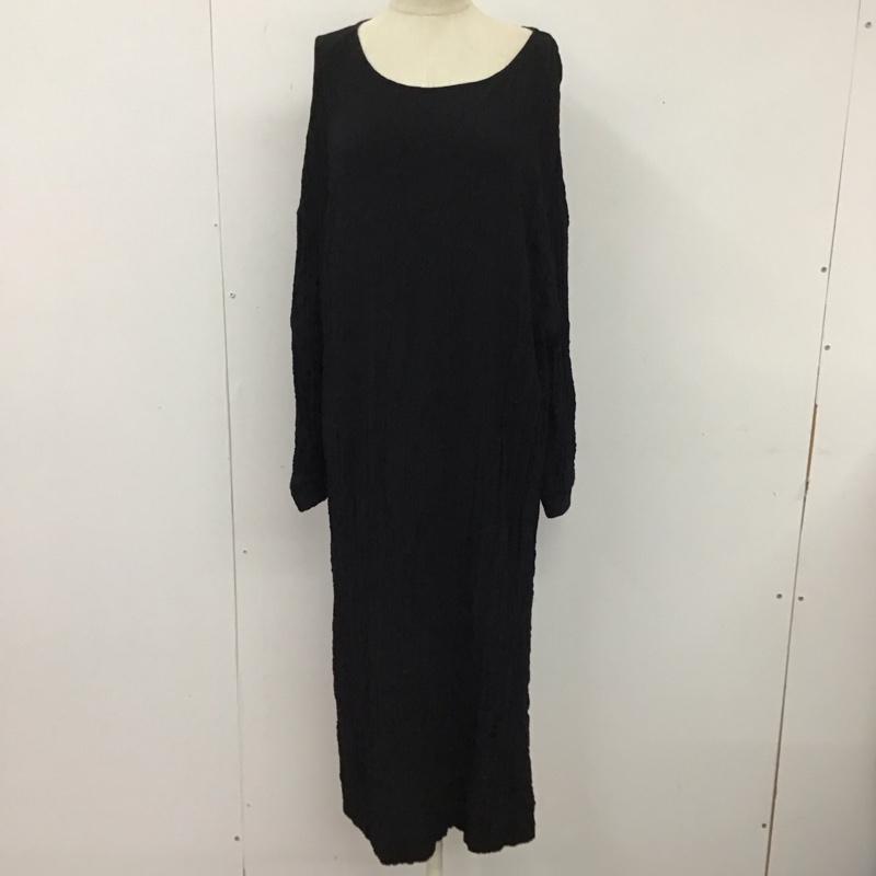 ザラベーシック ZARA BASIC ワンピース ロングスカート 長袖ロングワンピース フレアワンピース クルーネック S 無地 黒 / ブラック /  レディース USED 古着 中古 10119061