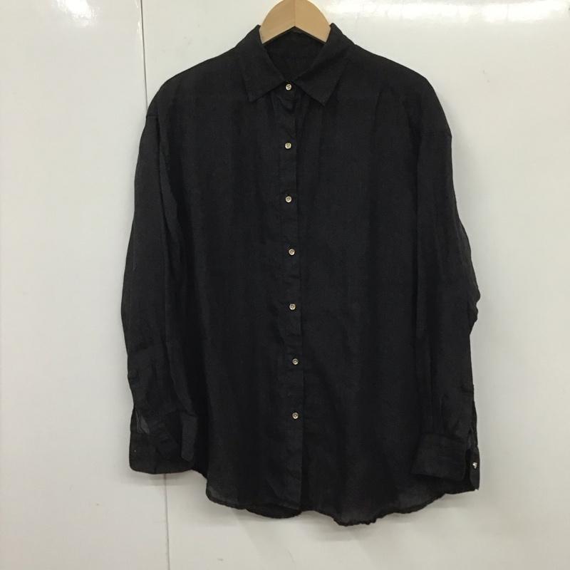 ラウンジドレス Loungedress シャツ、ブラウス 長袖 FREE 無地 黒 / ブラック /  レディース USED 古着 中古 10131682