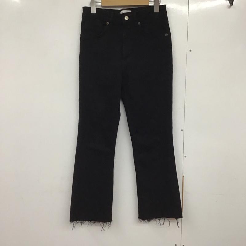 ザラ ZARA パンツ デニム、ジーンズ 3643 018 800 カットオフ ストレッチ 無地 黒 / ブラック /  レディース USED 古着 中古 10142009