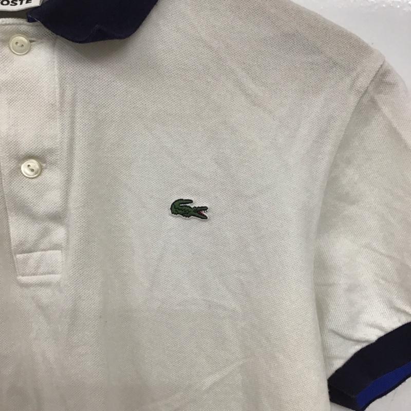 ラコステ LACOSTE ポロシャツ 半袖 半袖ポロシャツ カラーシャツ 半袖カットソー 4 ロゴ、文字 白 / ホワイト /  メンズ USED 古着 中古 10147060